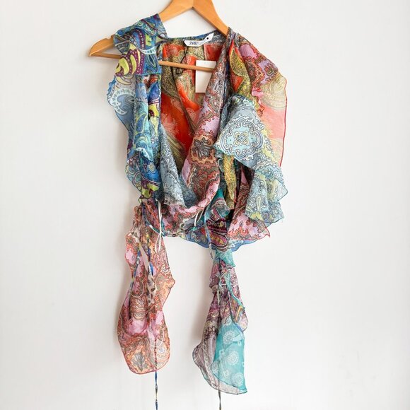 Zara Sheer Colourful Cropped Top Bundle L NWT - Picture 5 of 13